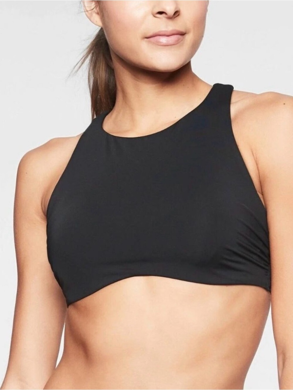 Athleta Maldives Black High-Neck Swim Bikini Top